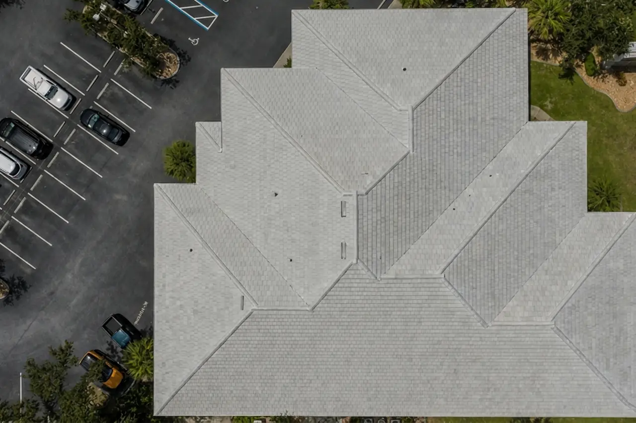 The finished roof from above