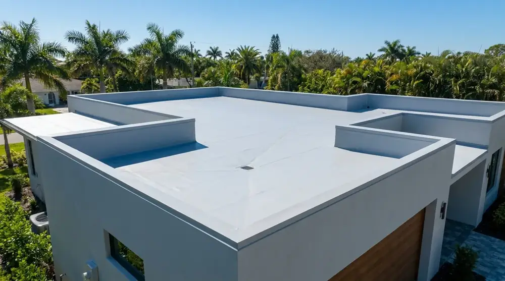 Residential flat roof on a Southwest Florida home