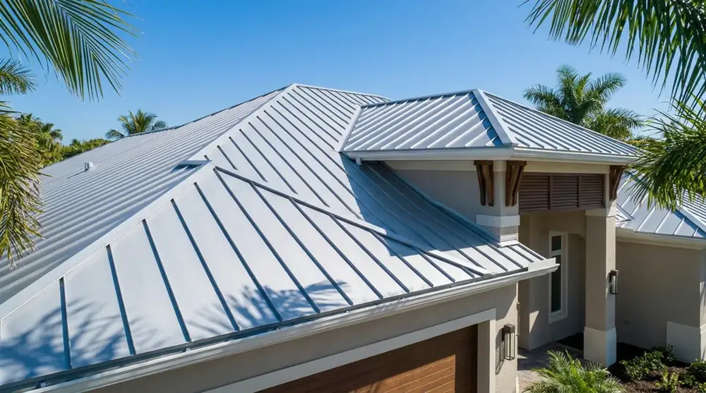 Residential metal roof on a Southwest Florida home