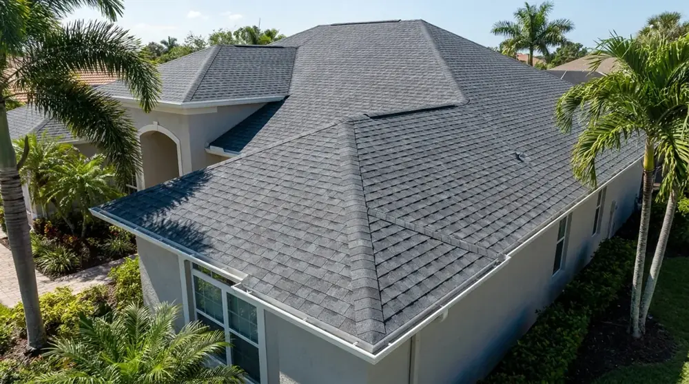 Residential shingle roof on a Southwest Florida home